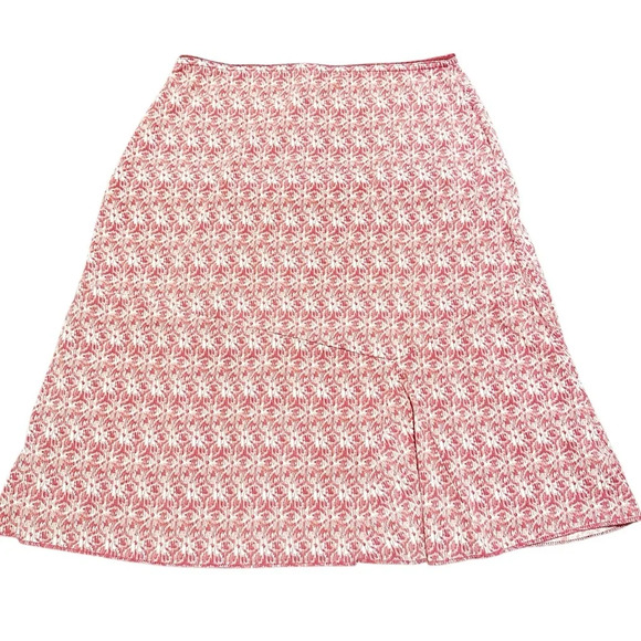 Y2K Old Navy Pink and white midi skirt with elastic waist size XS - Picture 2 of 10